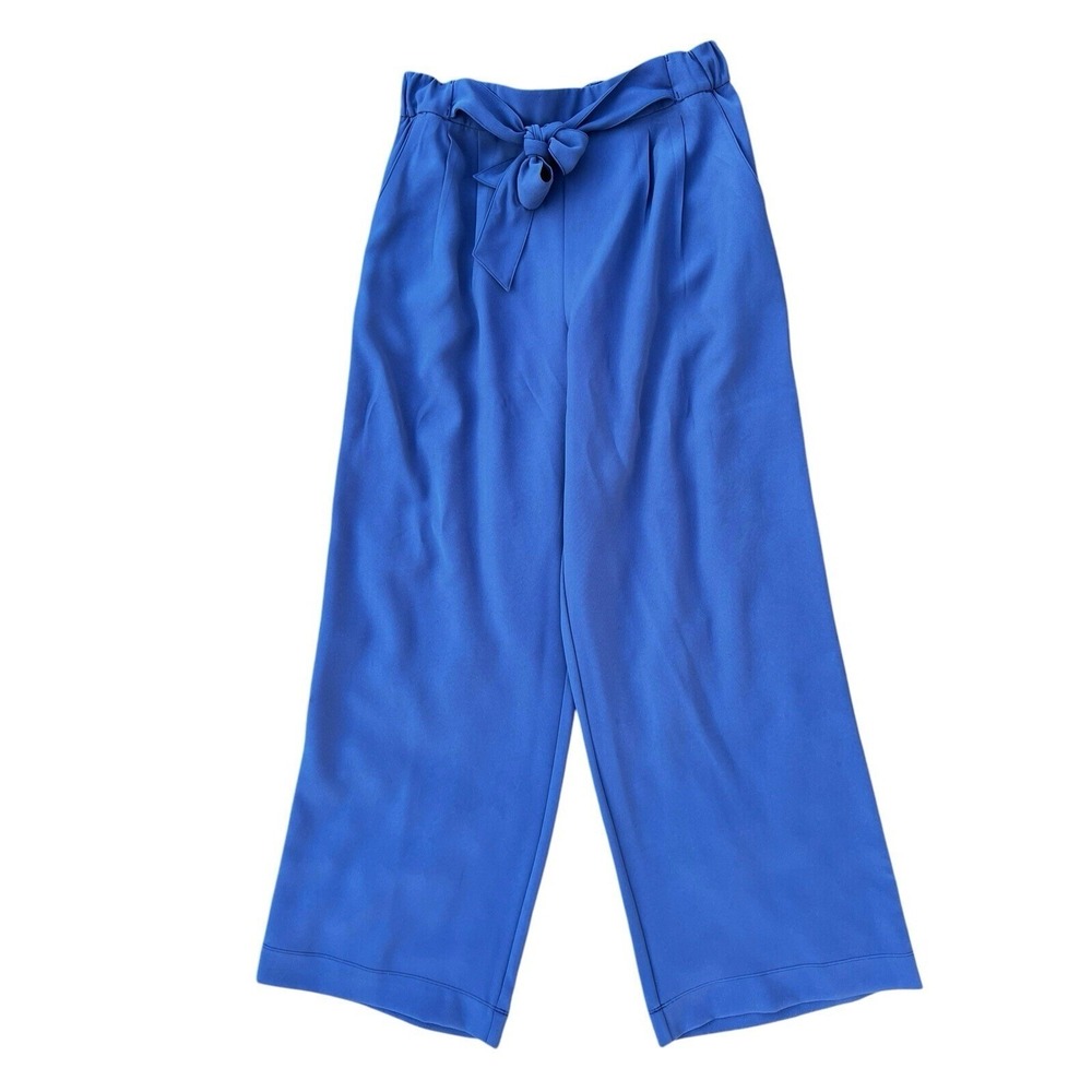 Lululemon Noir Pant Blue Wide Leg High Rise Tie Waist Trousers Size 10